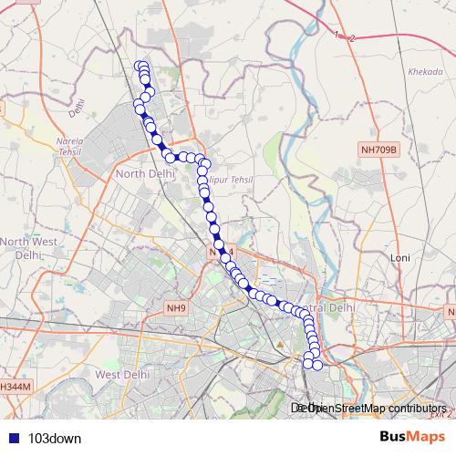 103down bus Line Map