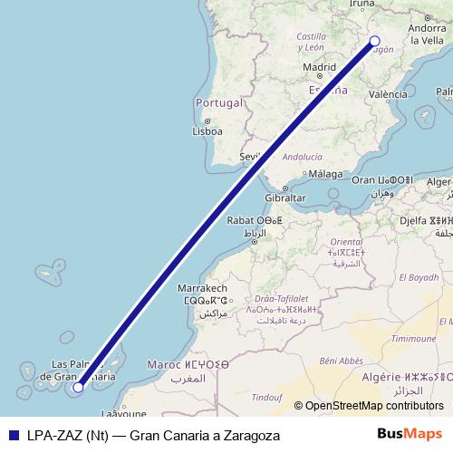 LPA-ZAZ (Nt) air Line Map