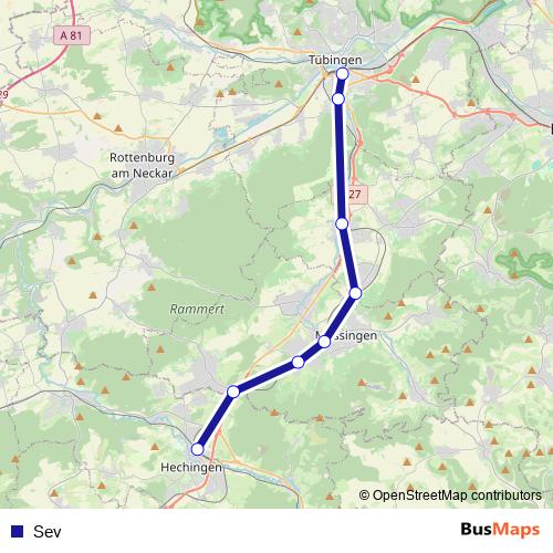 Sev rail Line Map