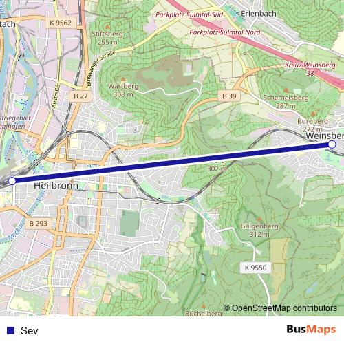 Sev rail Line Map