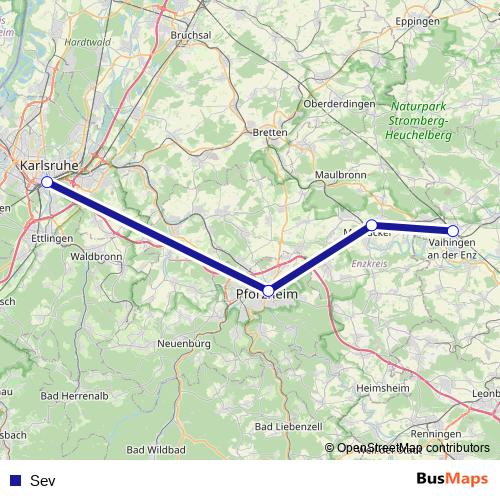 Sev rail Line Map