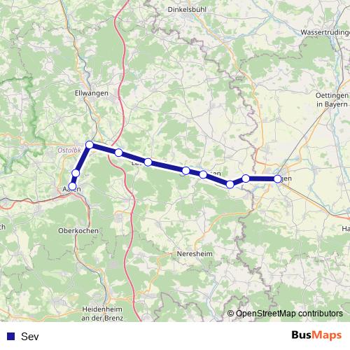 Sev rail Line Map