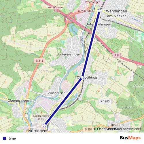 Sev rail Line Map