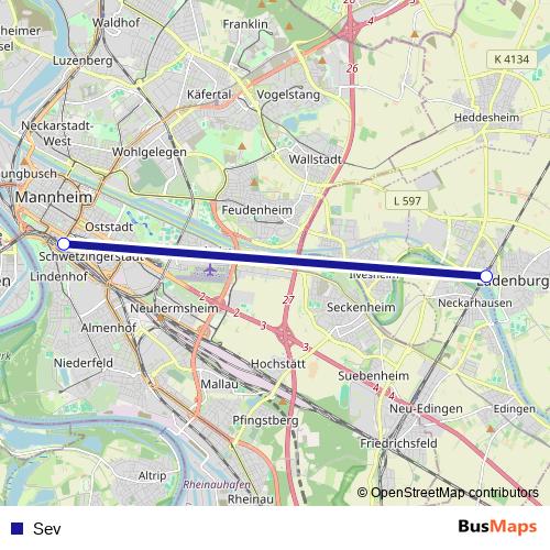 Sev rail Line Map