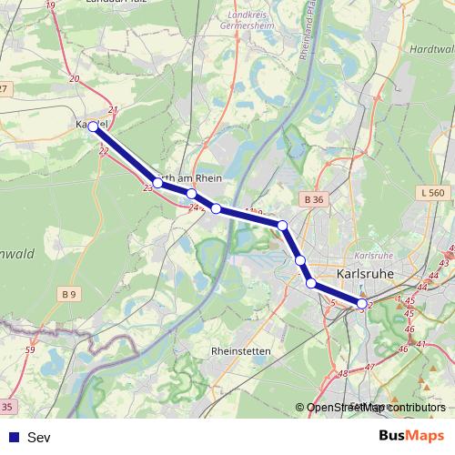 Sev rail Line Map