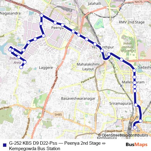 G-252 KBS D9 D22-Pss bus Line Map