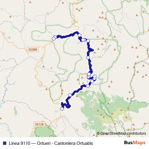 Linea 9110 bus Line Map