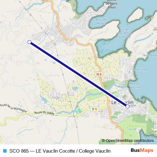 SCO 865 bus Line Map
