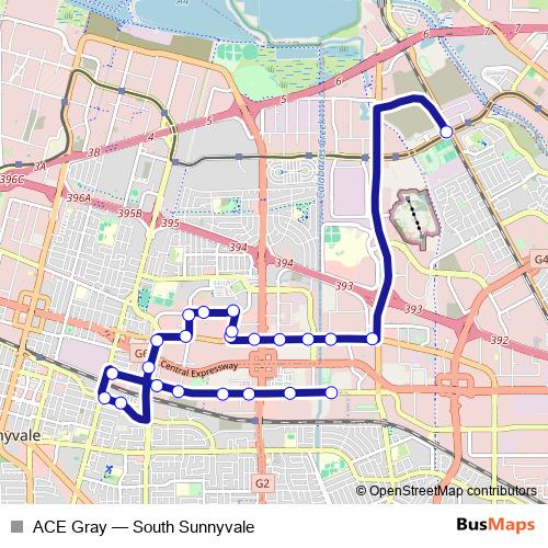 ACE Gray bus Line Map