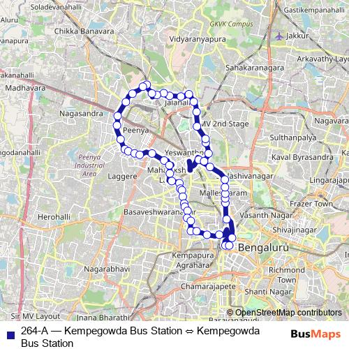 264-A bus Line Map