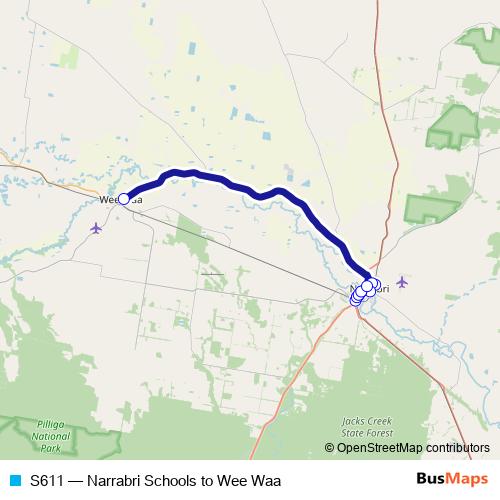 S611 bus Line Map