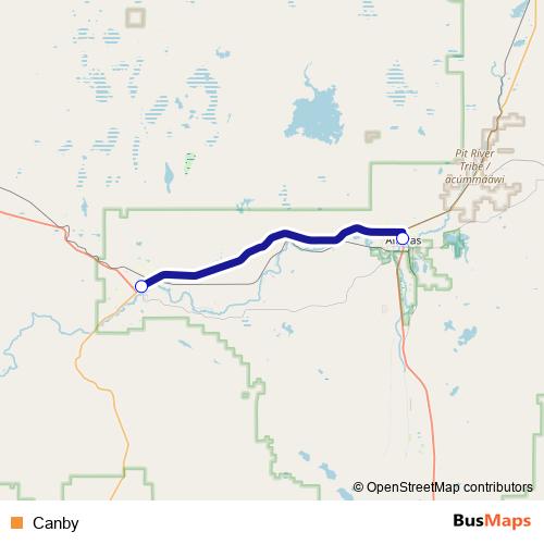 Canby bus Line Map