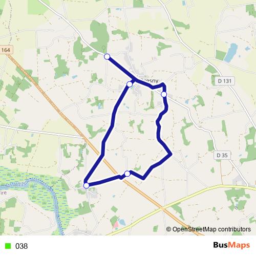 038 bus Line Map