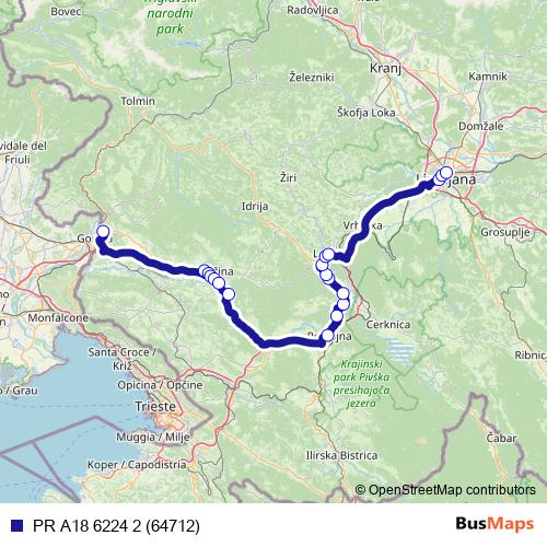 PR A18 6224 2 (64712) bus Line Map