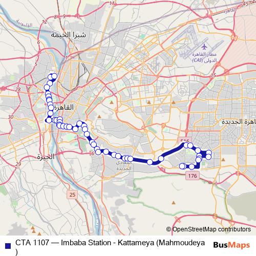 CTA 1107 bus Line Map