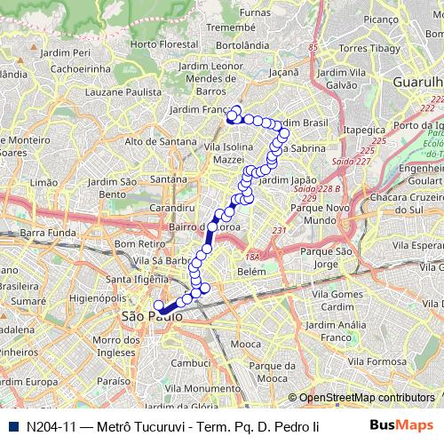 N204-11 bus Line Map