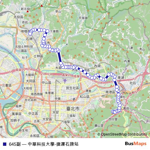 645副 bus Line Map