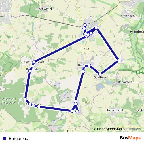 Bürgerbus bus Line Map