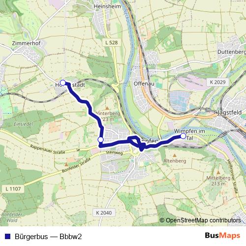 Bürgerbus bus Line Map