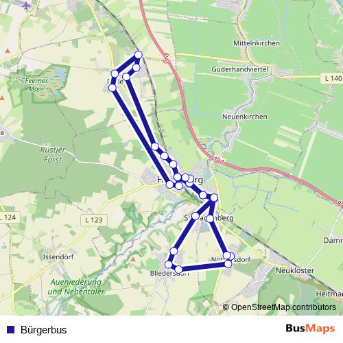 Bürgerbus bus Line Map