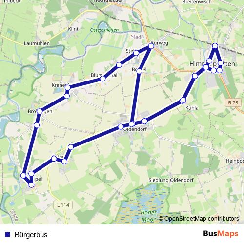 Bürgerbus bus Line Map