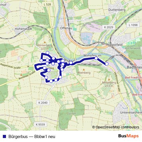Bürgerbus bus Line Map