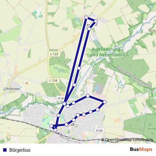 Bürgerbus bus Line Map