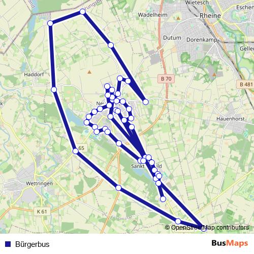 Bürgerbus bus Line Map