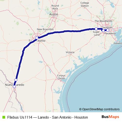 Flixbus Us1114 bus Line Map