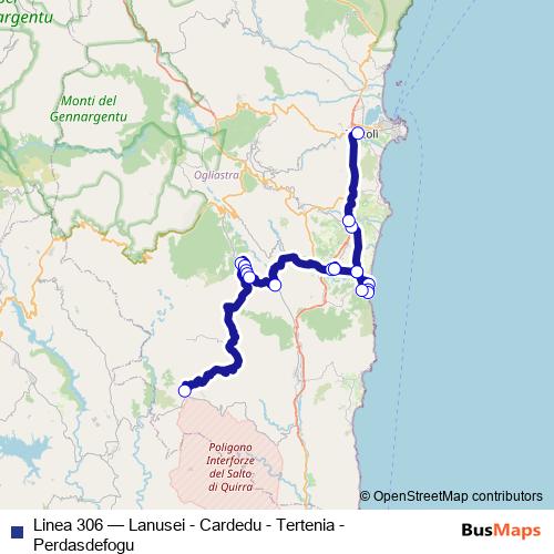 Linea 306 bus Line Map