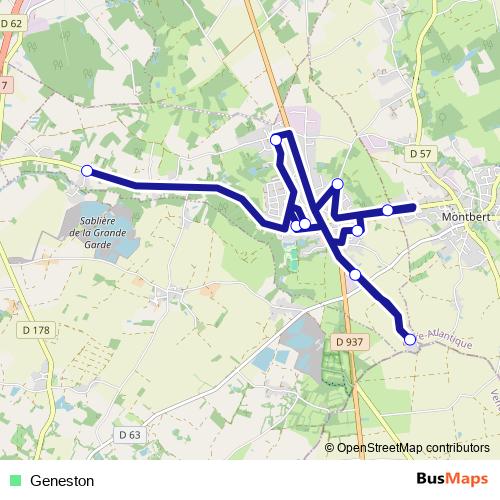 Geneston bus Line Map