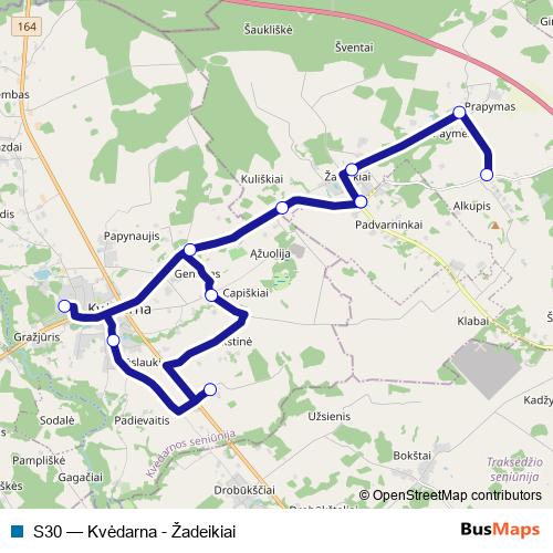 S30 bus Line Map