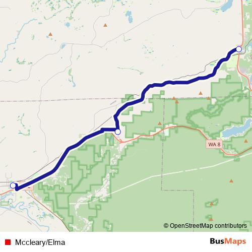 Mccleary/Elma bus Line Map