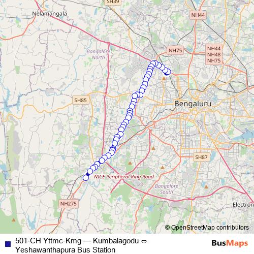 501-CH Yttmc-Kmg bus Line Map