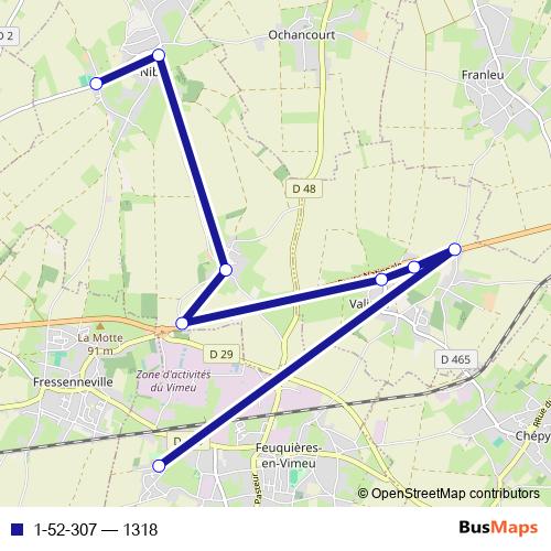 1-52-307 bus Line Map