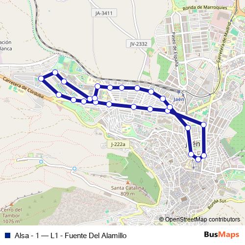 Alsa - 1 bus Line Map