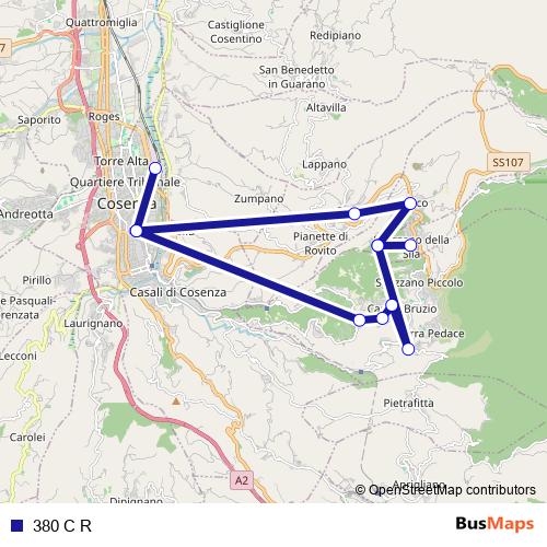 380 C R bus Line Map