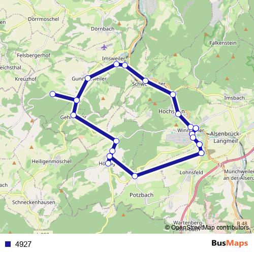 4927 bus Line Map