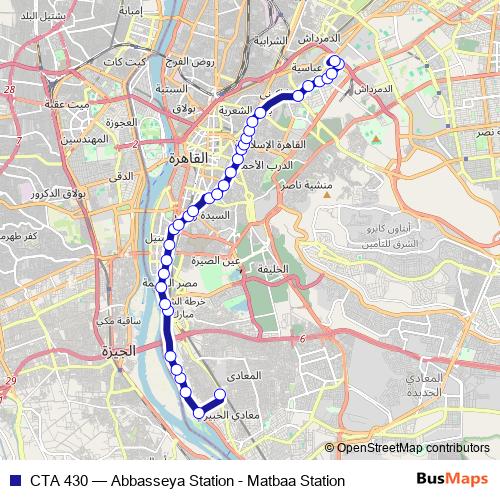 CTA 430 bus Line Map