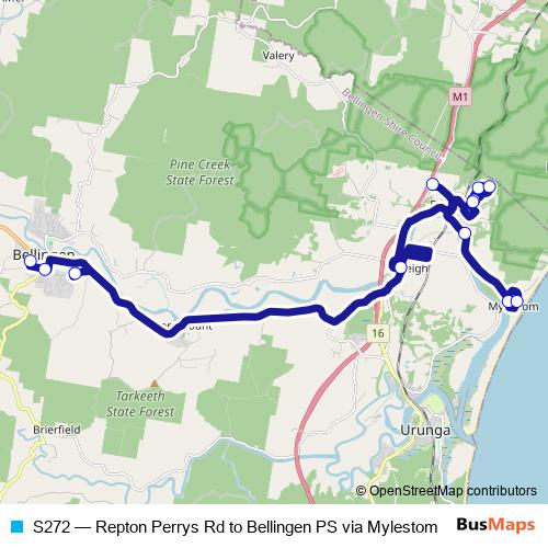 S272 bus Line Map