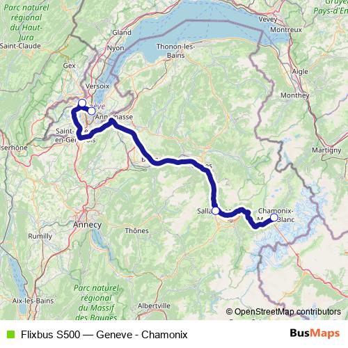 Flixbus S500 bus Line Map