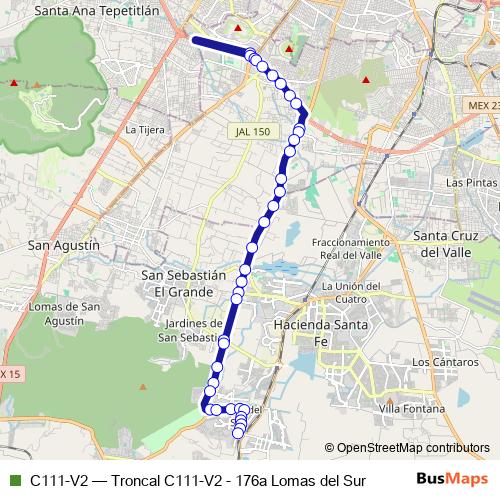 C111-V2 bus Line Map