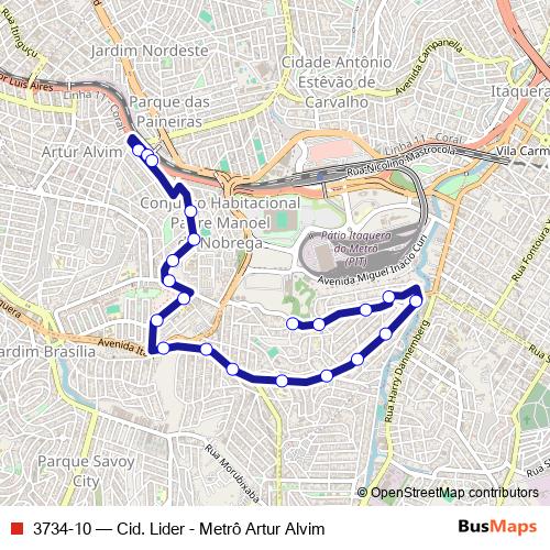 3734-10 bus Line Map