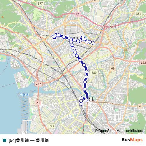 [94]豊川線 bus Line Map