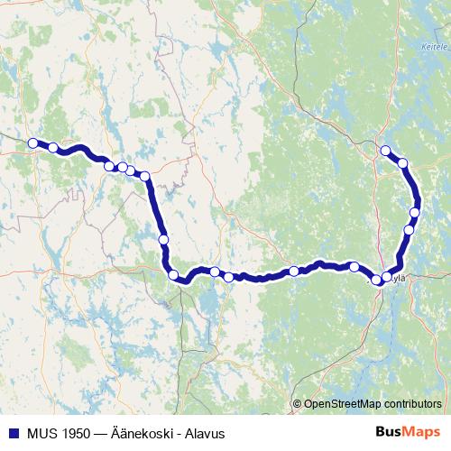 MUS 1950 rail Line Map