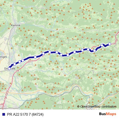 PR A22 5170 7 (64724) bus Line Map
