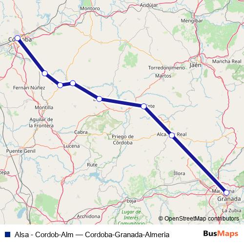 Alsa - Cordob-Alm bus Line Map