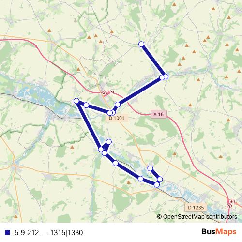 5-9-212 bus Line Map