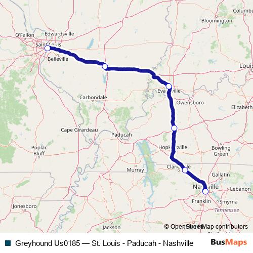 Greyhound Us0185 bus Line Map