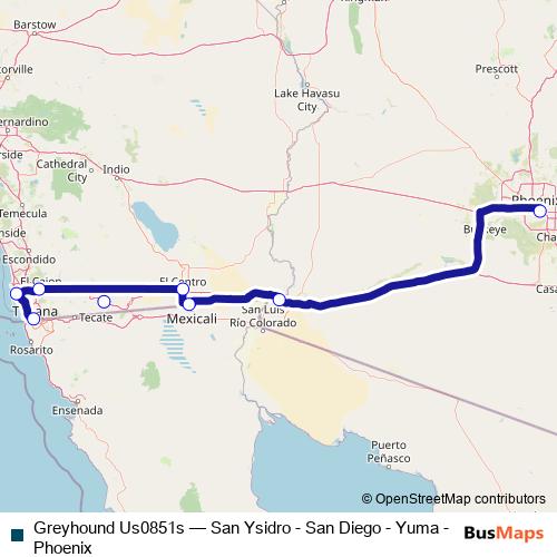Greyhound Us0851s bus Line Map